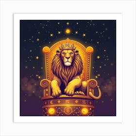 Lion On Throne 2 Art Print