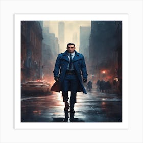 Man In Blue Coat Art Print