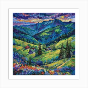 Sunset In The Mountains 55 Art Print