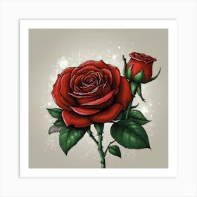 Rose Tattoo Art Print