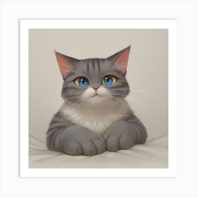 Puffy Cat Art Print