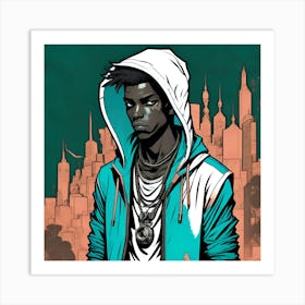 Black Man In Hoodie Art Print