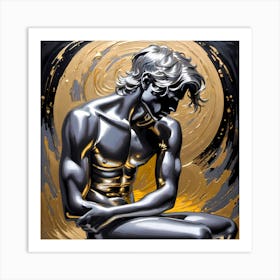 Male In Gold and Black Art Print