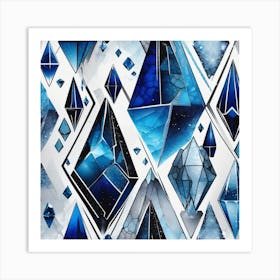 Blue Diamonds 1 Art Print