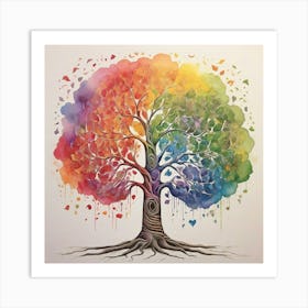 Rainbow Soul Tree Art Print Art Print