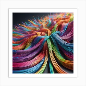 Abstract Colorful Wires Art Print