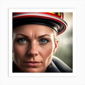 Portrait Of A Firefighter 1 Art Print