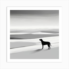 Dog In The Desert Art Print