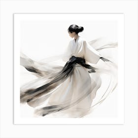 Artjuicebycsaba Close Up Style Minimalist Zen Japanese Noh Thea 36a28a92 9b43 4621 9605 37bbe4d21b54 Denoised Upscaled X4 Art Print