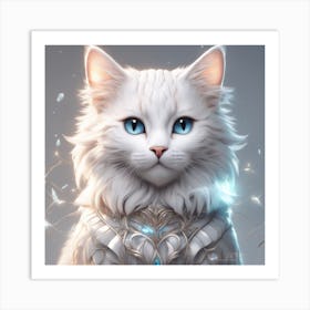 White Cat With Blue Eyes Art Print