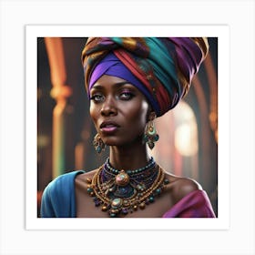 Portrait Of African Woman Art Print