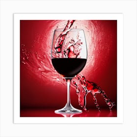 Red Wine Splash 4 Art Print