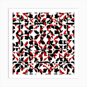 Abstract Black And Red Pattern Art Print