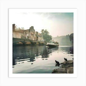 Riverside - Riverside Stock Videos & Royalty-Free Footage Art Print