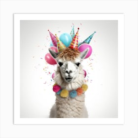 Birthday Llama 1 Art Print