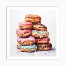 Stack Of Sprinkles Donuts 2 Art Print