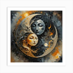 Moon And The Sun 2 Art Print