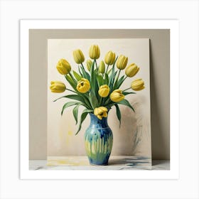 Green Tulips Hallway Art Print (3) Art Print