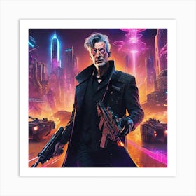 Man Holding A Gun 2 Art Print