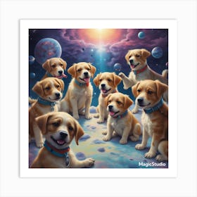 Dogs On The Moon Art Print