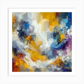 Sapphire Abstract Symphony Art Print