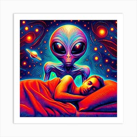 Aliens In Bed Art Print