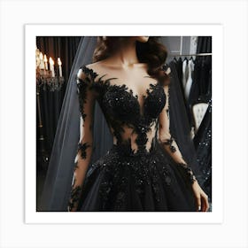 A Beautiful Black Wedding Designer Dress 4 Art Print