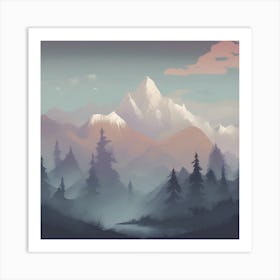 Mountain scene Art Print