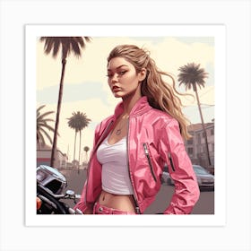 GTA Style Gigi Hadid Art Print