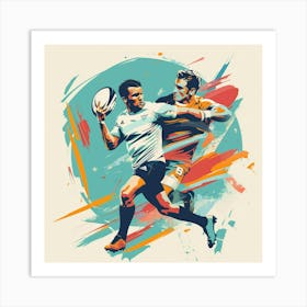 Rugby Player In Action 2 Art Print