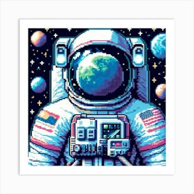 Astronaut Pixel Art 1 Art Print