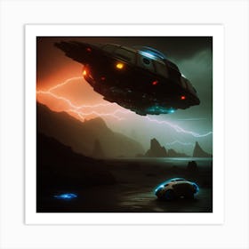 Alien Spaceship Art Print