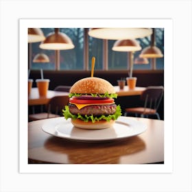 Hamburger On A Plate 21 Art Print