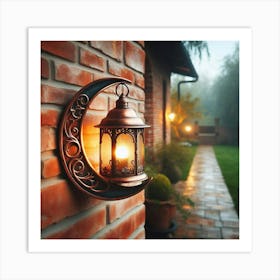 Lantern In The Garden Art Print