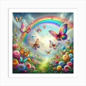 Rainbow Butterflies Art Print