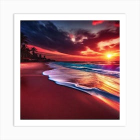 Sunset On The Beach 380 Art Print