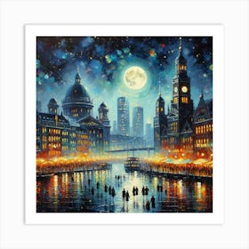 Night In Hamburg Art Print