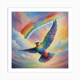 Rainbow Parrot Art Print