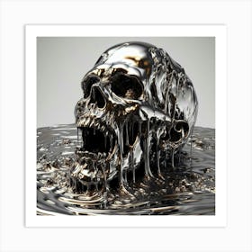 Skull In Water Art Print