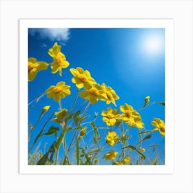 Yellow Flowers In The Field Art Print