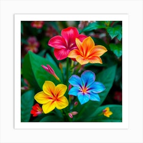 Colorful Flowers In The Garden 1 Art Print