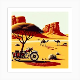 Mauritania, finding shade in the desert. Vintage Art Print