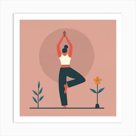 Yoga Woman In Yoga Pose Art Print