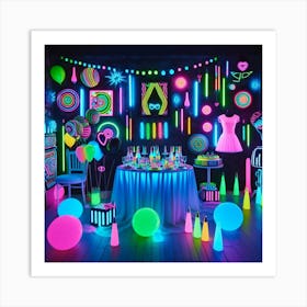 Neon Party Decor Art Print