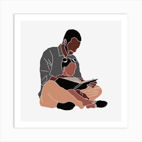 Father Reading To His Child Father's Day Art Print