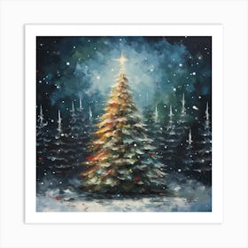 Dreamy Vintage Christmas Glow Art Print