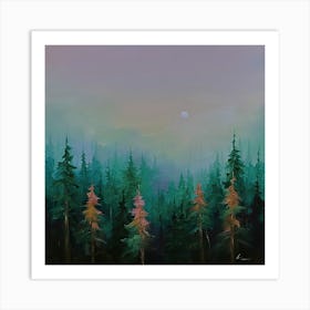 Moonlight In The Forest Art Print