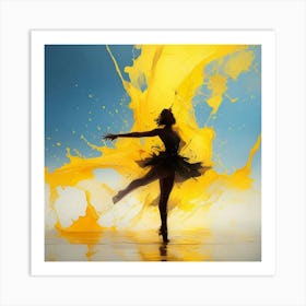 yellow dance Art Print