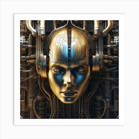 Cyborg Head 50 Art Print