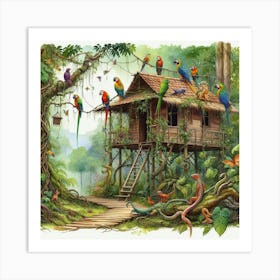 The house in the jungle 1 Art Print